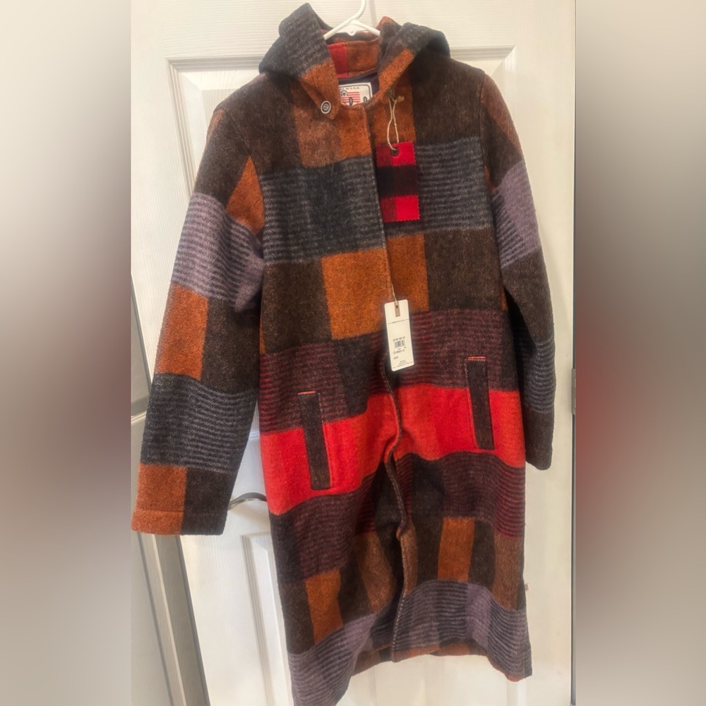 Woolrich Made in USA‎ Multicolor Patchwork Long Length Jacket